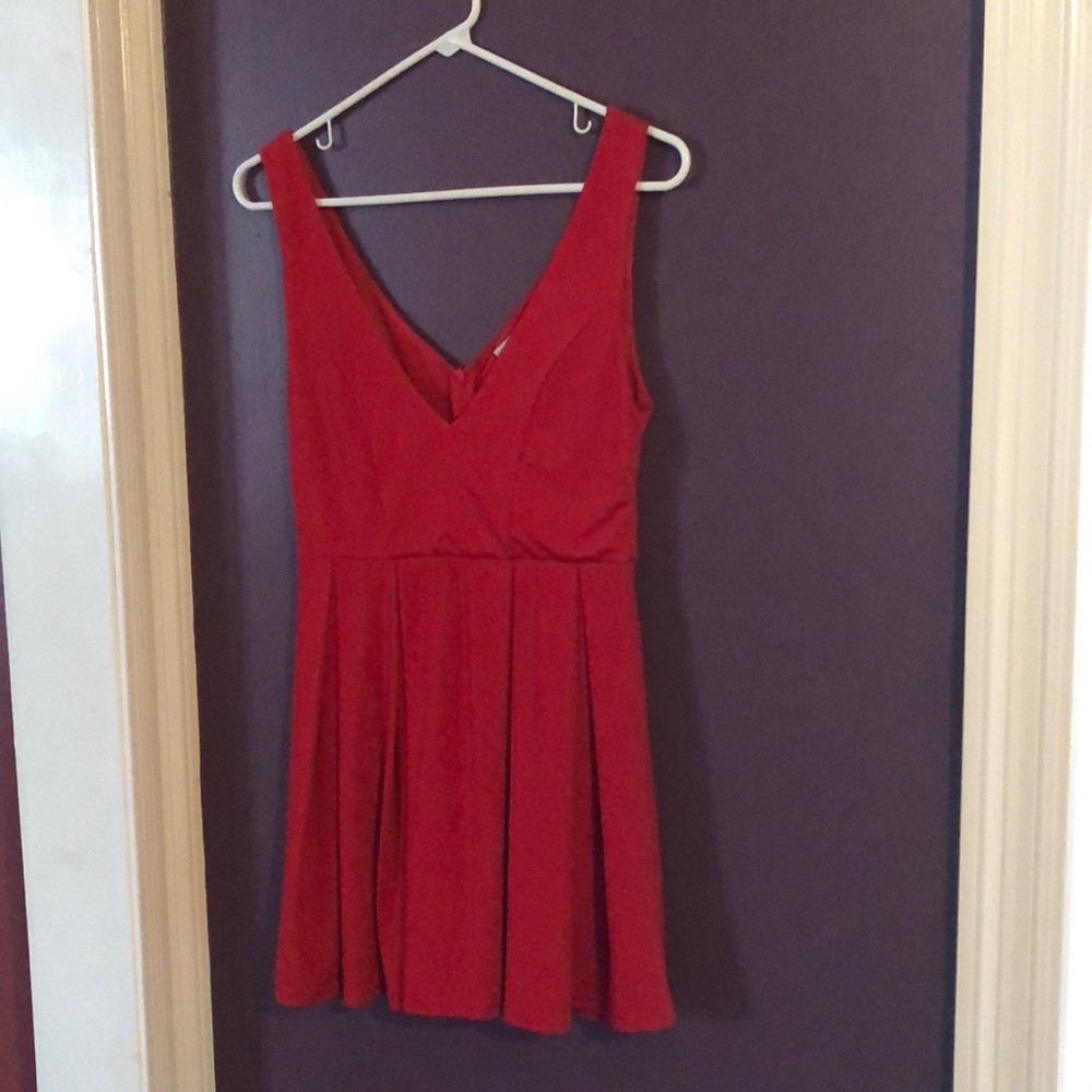 Pleated red party dress from Tobi